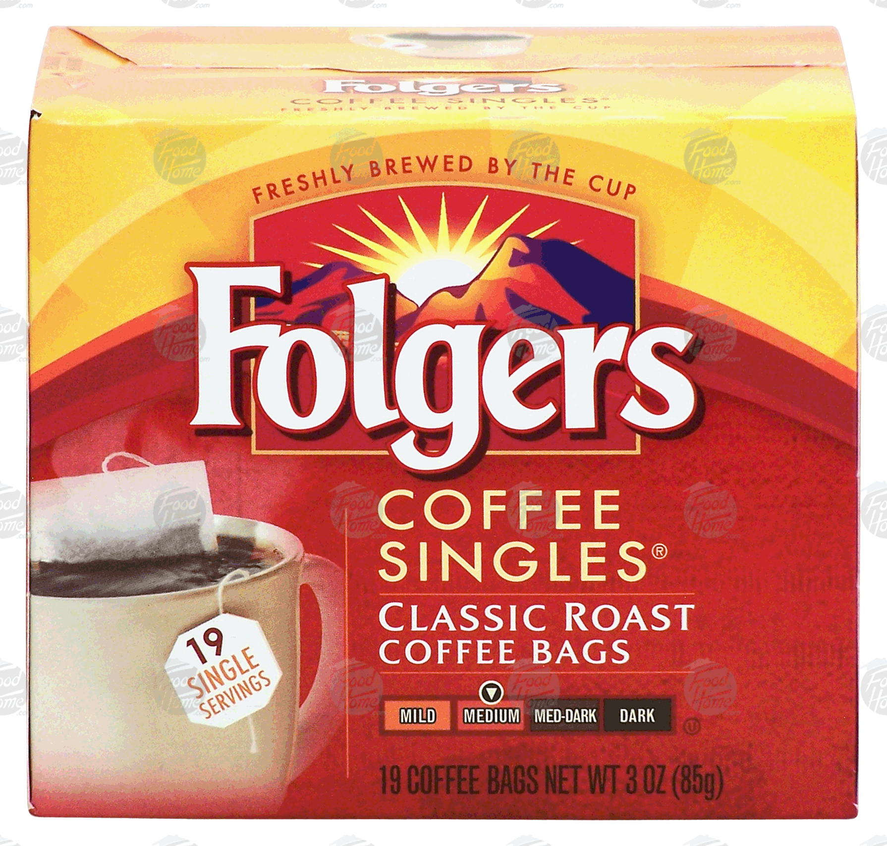 Folgers Singles classic roast coffee bags, 19-bags Full-Size Picture